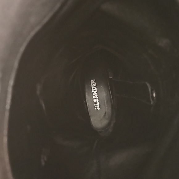 JIL SANDER: silver leather riding boots - Picture 9 of 9